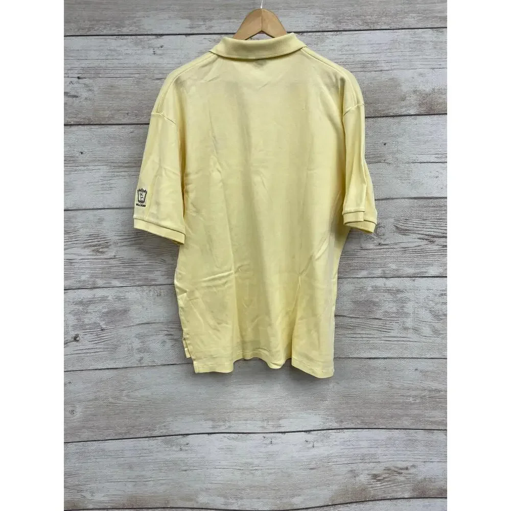 Vng Polo Golf Ralph Lauren Yellow Crest Polo Shirt Short Sleeve Cotton USA Large